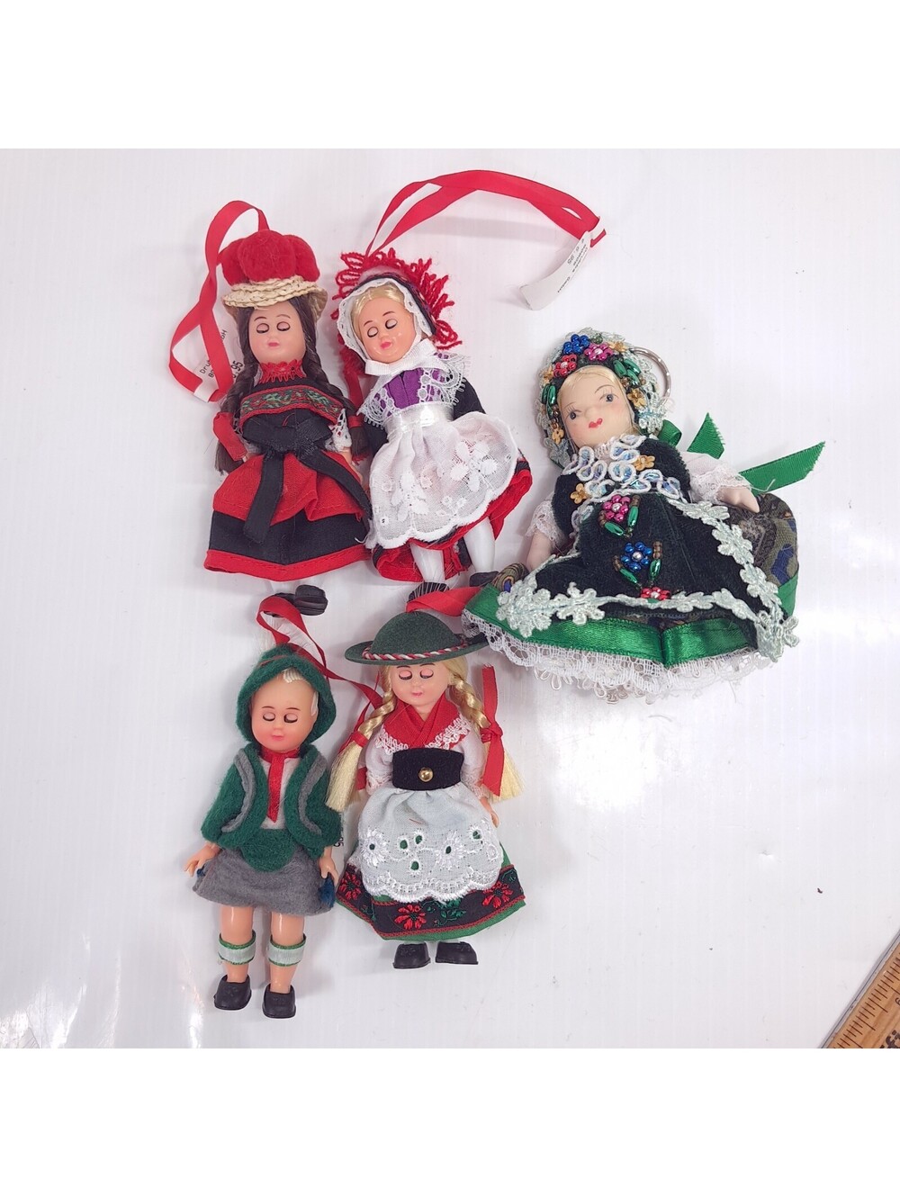 German doll ornament set Schwarzwald Black Forest boy girl Germany sleep eyes